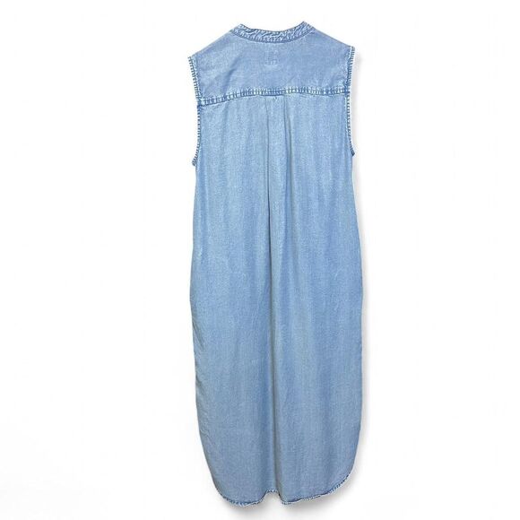 Gap blue denim sleeveless midi dress size XS - Picture 2 of 7